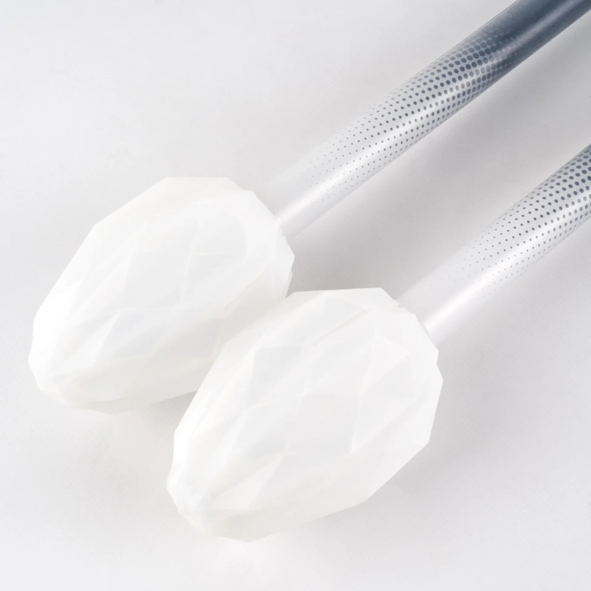 closeup of lumi prism led contact staff end piece silicone shells