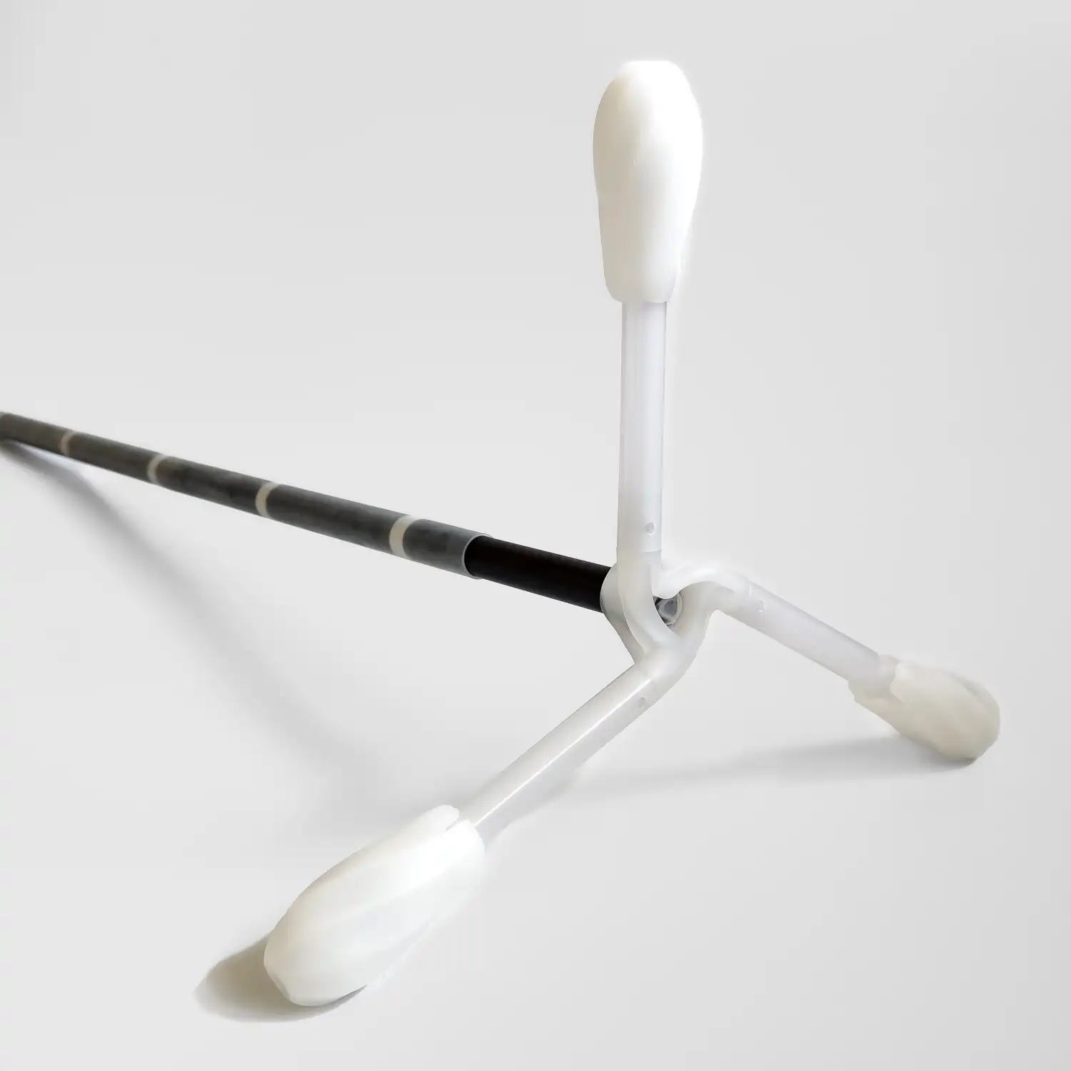 full shot showing assembled lumi led dragon heads installed on staff