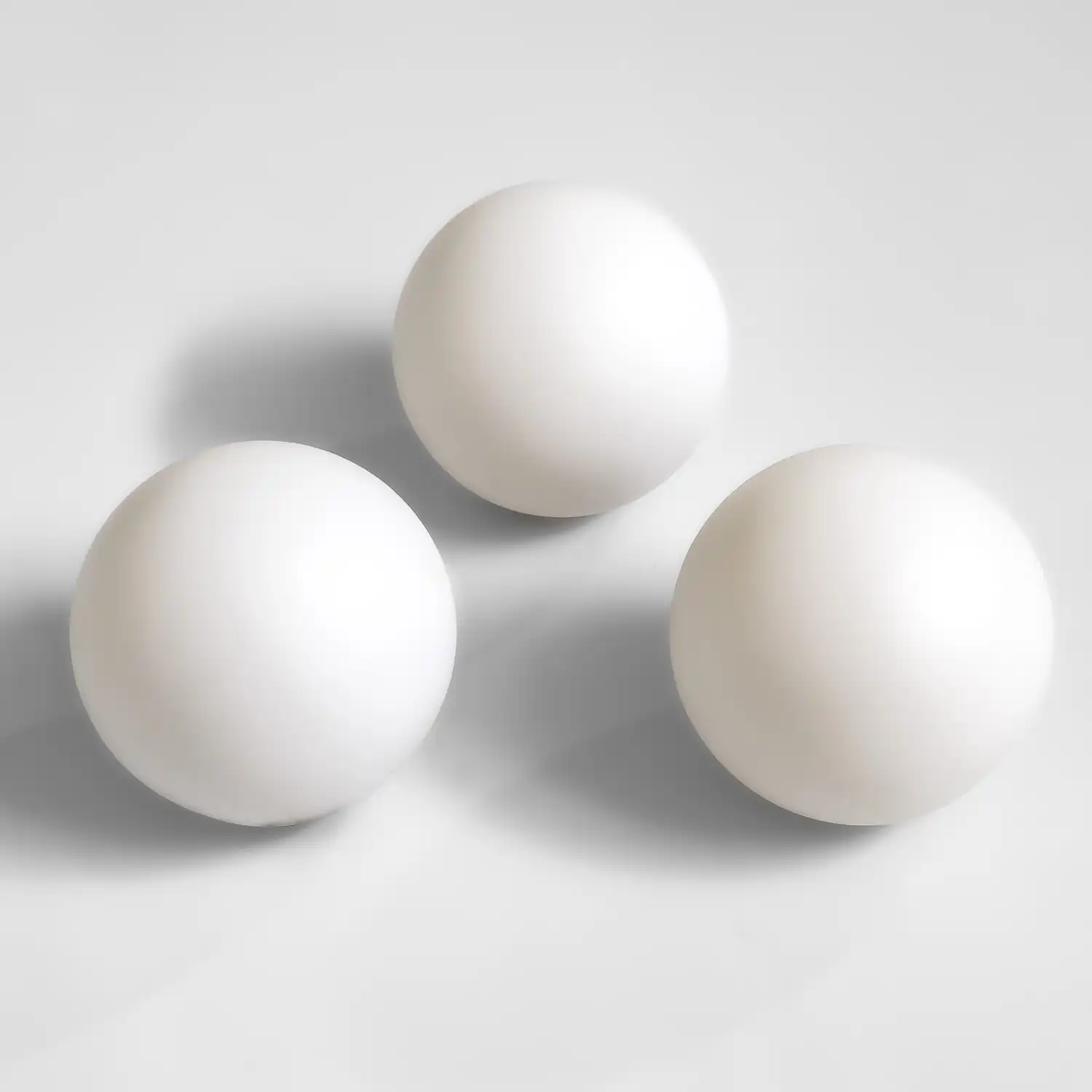 full shot showing a set of 3 led juggle balls turned off