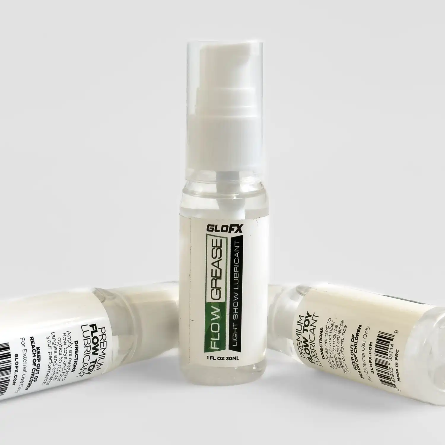 full shot showing flow arts lubricant used for pixel whip