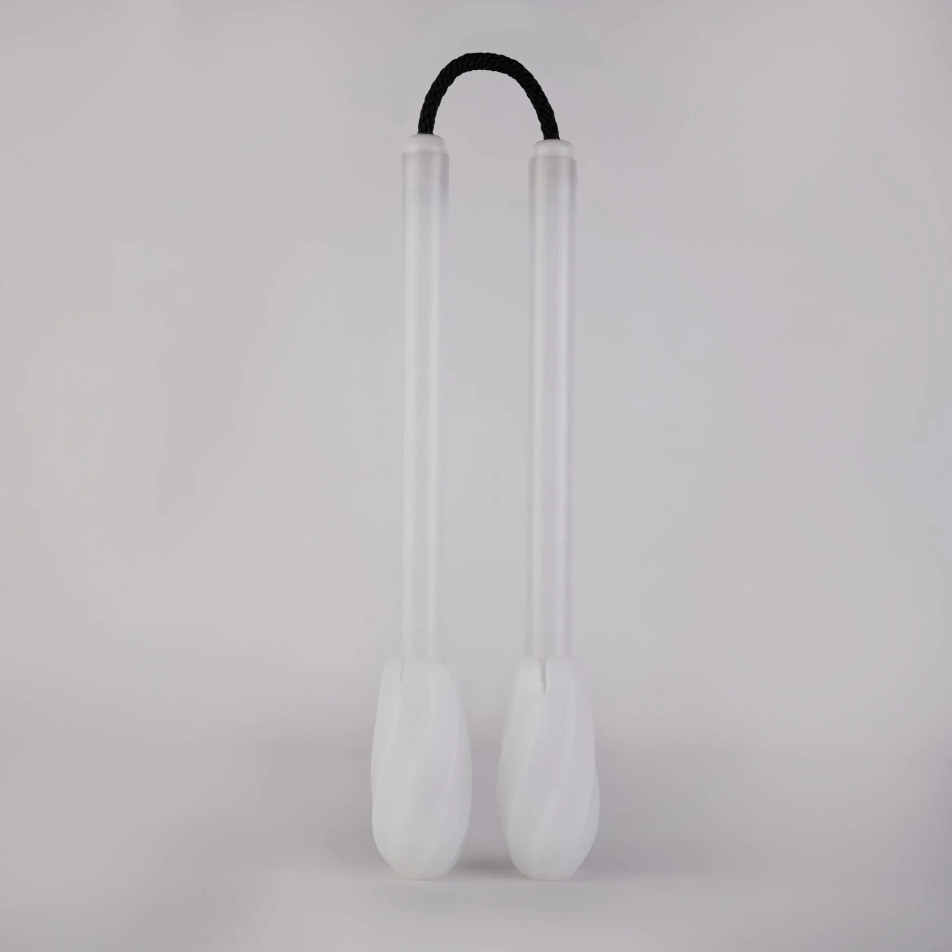 full shot of led nunchucks standing straight while turned off
