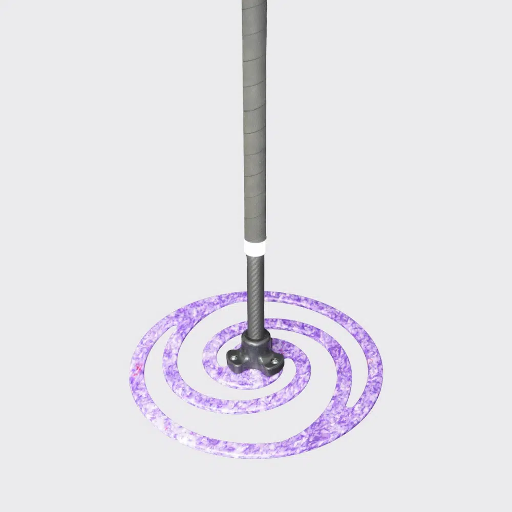 fully assembled deep purple vortex flowbonacci dragon staff