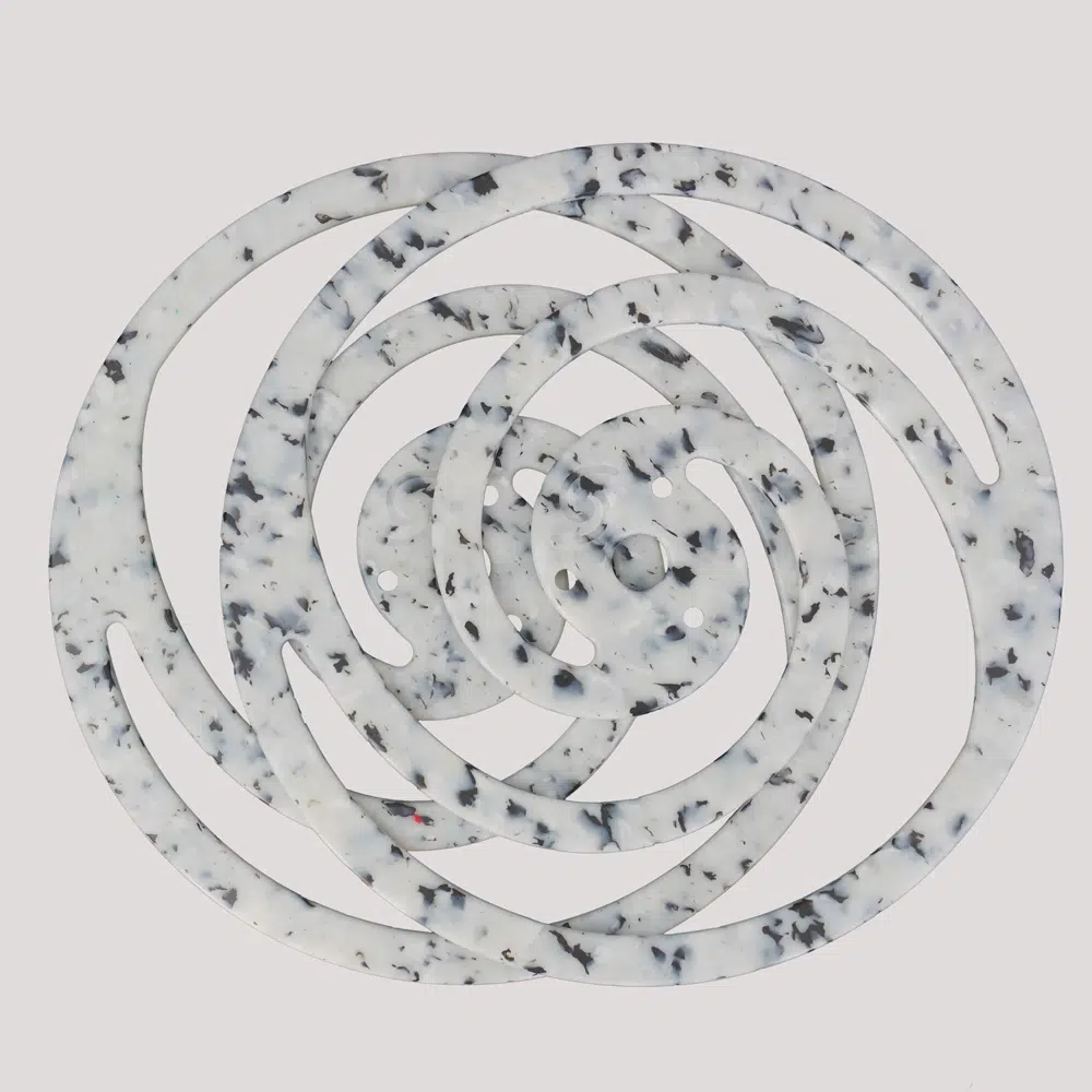full shot of flowbonacci vortex black marble dragon staff heads