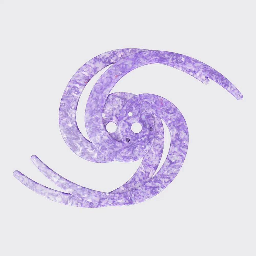 layflat image of flowbonacci original deep purple dragon staff heads