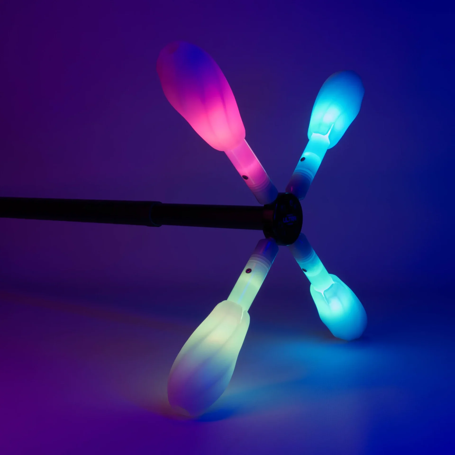 4 led dragon staff spokes turned on