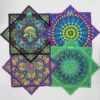 4 flow stars side by side comparing colors
