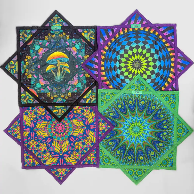 4 flow stars side by side comparing colors