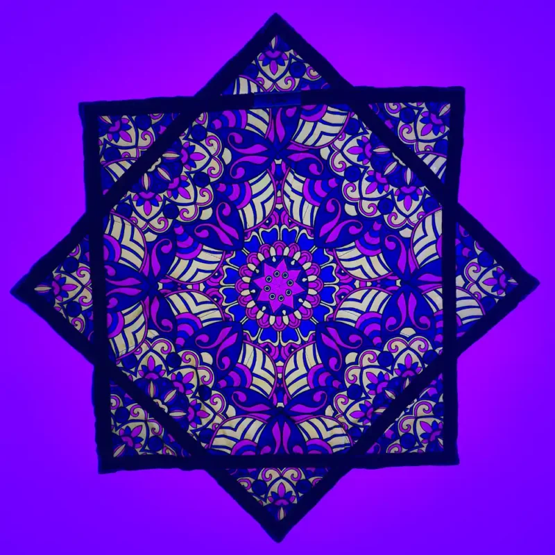 royal palace flow star full shot under uv with mandala design