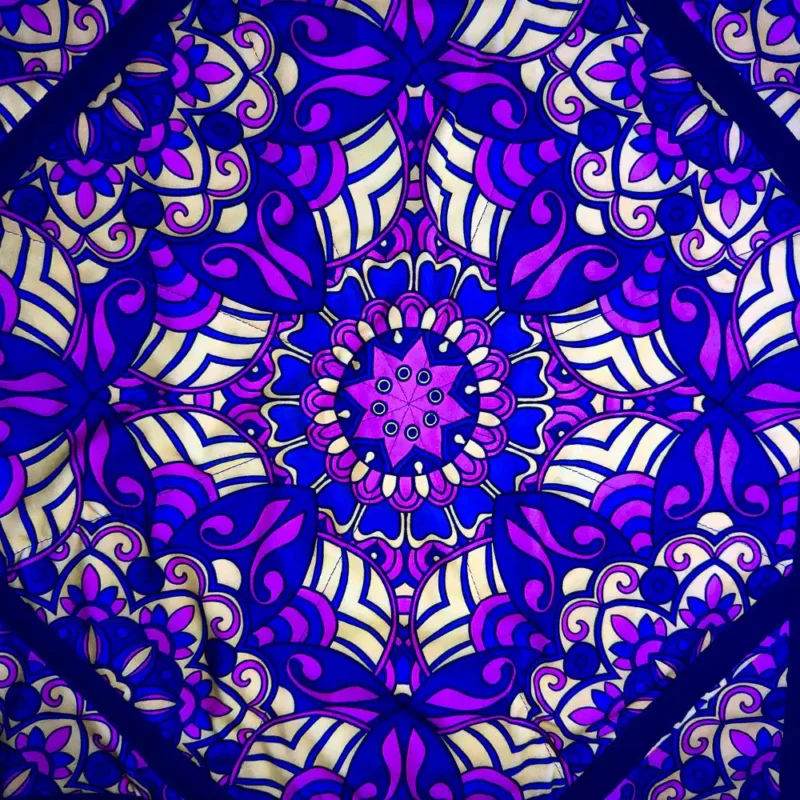 royal palace flow star closeup shot under uv with mandala design
