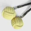 monkey fist fire poi with quicklink attachment closeup shot on the heads