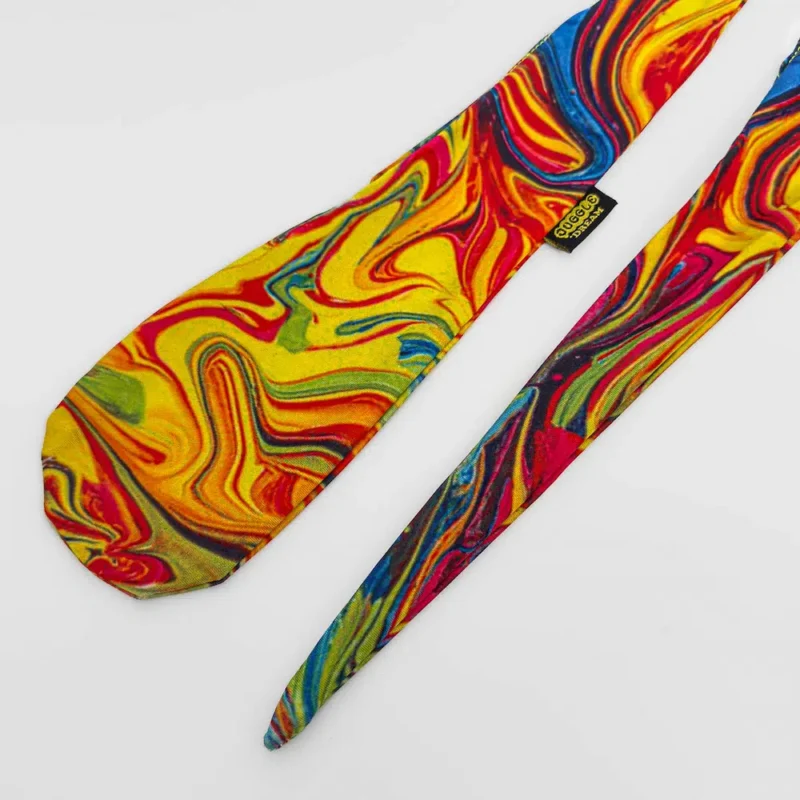 tie dye fabric sock poi closeup shot