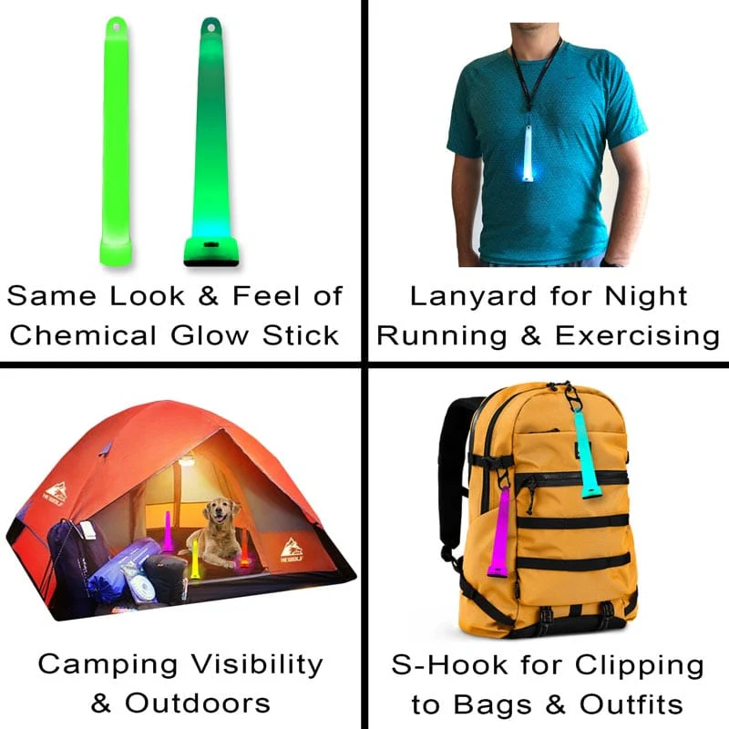 digipoi infographic of different uses for the led glowsticks