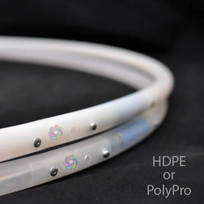 Ultrahoops side by side showing the difference between polypro and hdpe