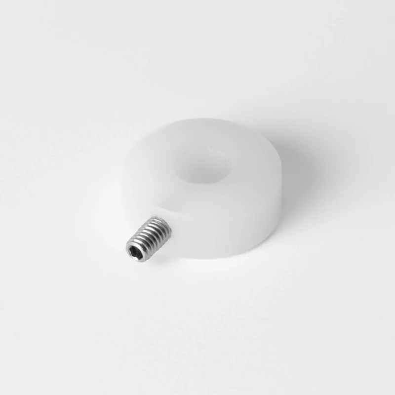 closeup shot of hardware used for poi knobs